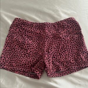 Women's Pink and Black Athletic Shorts